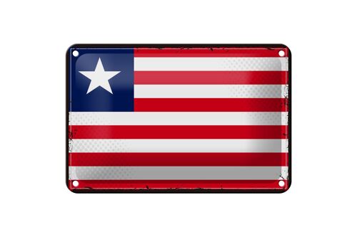 Blechschild Flagge Liberias 18x12cm Retro Flag of Liberia Dekoration