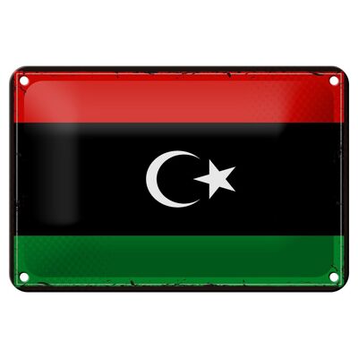 Blechschild Flagge Libyens 18x12cm Retro Flag of Libya Dekoration