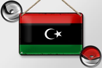 Drapeau de la Libye en étain, 18x12cm, décoration rétro, drapeau de la Libye 2