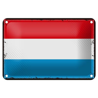 Blechschild Flagge Luxemburgs 18x12cm Retro Flag Luxembourg Dekoration
