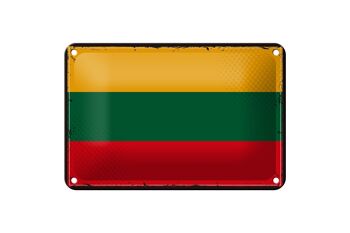 Drapeau de la lituanie en étain, 18x12cm, décoration rétro, drapeau de la lituanie 1