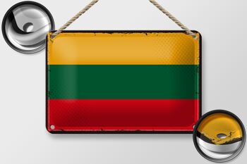 Drapeau de la lituanie en étain, 18x12cm, décoration rétro, drapeau de la lituanie 2