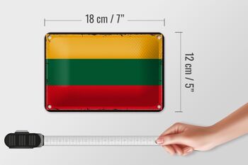Drapeau de la lituanie en étain, 18x12cm, décoration rétro, drapeau de la lituanie 5