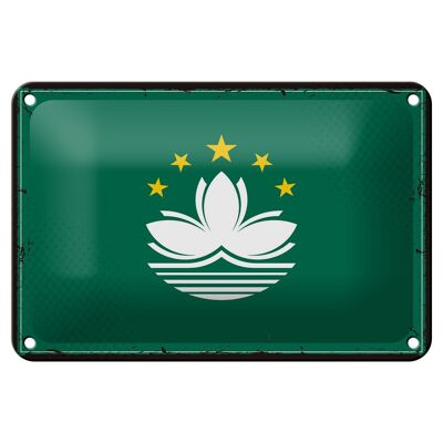 Cartel de chapa con bandera de Macao, 18x12cm, decoración Retro de la bandera de Macao