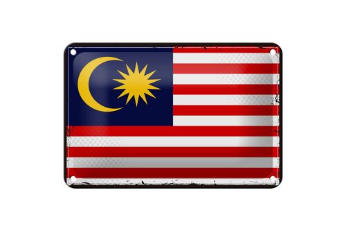 Blechschild Flagge Malaysias 18x12cm Retro Flag of Malaysia Dekoration