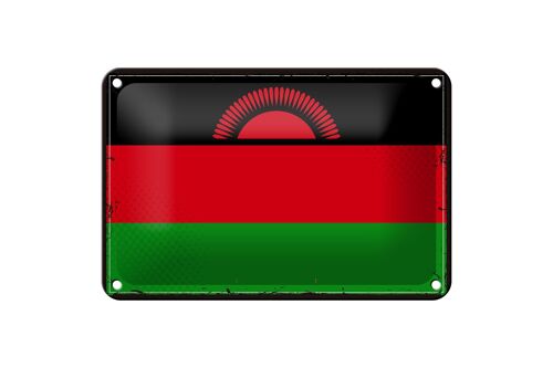 Blechschild Flagge Malawis 18x12cm Retro Flag of Malawi Dekoration