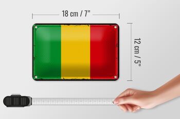 Signe en étain drapeau du Mali 18x12cm, drapeau rétro du Mali, décoration 5