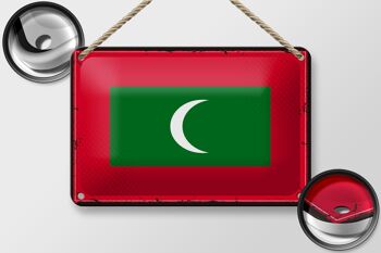 Drapeau en étain des Maldives, 18x12cm, drapeau rétro, décoration des Maldives 2