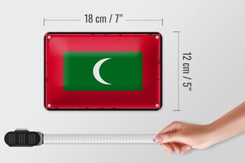 Drapeau en étain des Maldives, 18x12cm, drapeau rétro, décoration des Maldives 5