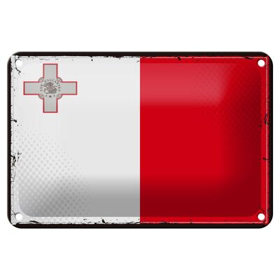 Blechschild Flagge Maltas 18x12cm Retro Flag of Malta Dekoration