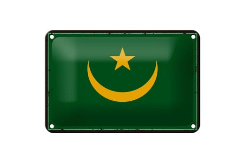 Blechschild Flagge Mauretaniens 18x12cm Retro Flag Dekoration