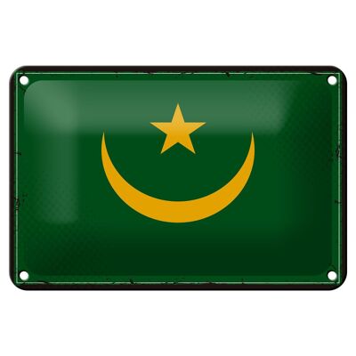 Cartel de chapa con bandera de Mauritania, decoración de bandera Retro, 18x12cm