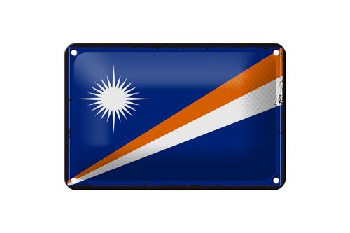 Blechschild Flagge Marshallinseln 18x12cm Retro Flag Dekoration