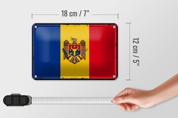 Drapeau de la Moldavie en étain, 18x12cm, décoration rétro, drapeau de la Moldavie 5