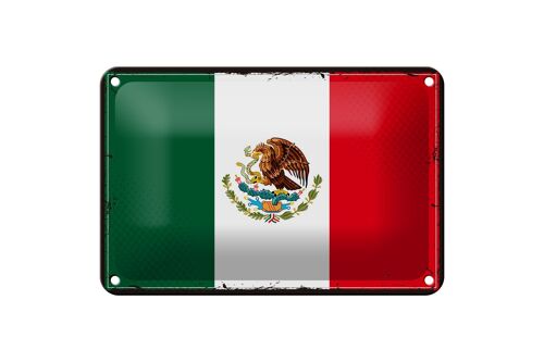 Blechschild Flagge Mexikos 18x12cm Retro Flag of Mexico Dekoration