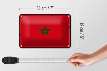Signe en étain drapeau du maroc 18x12cm, drapeau rétro du maroc, décoration 5