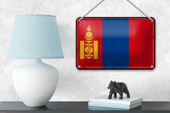 Drapeau en étain de la mongolie, 18x12cm, drapeau rétro de la mongolie, décoration 4
