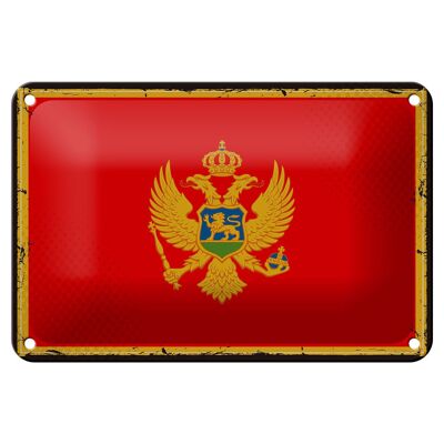 Blechschild Flagge Montenegro 18x12cm Retro Flag Montenegro Dekoration