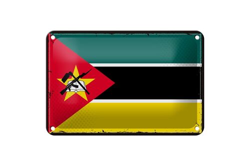 Blechschild Flagge Mosambiks 18x12cm Retro Flag Mozambique Dekoration