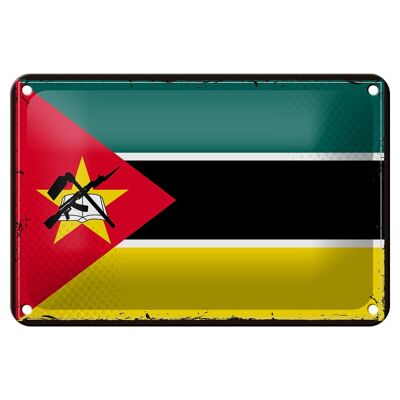 Blechschild Flagge Mosambiks 18x12cm Retro Flag Mozambique Dekoration