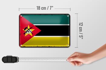 Signe en étain drapeau du Mozambique 18x12cm, drapeau rétro, décoration du Mozambique 5