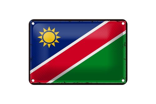 Blechschild Flagge Namibias 18x12cm Retro Flag of Namibia Dekoration