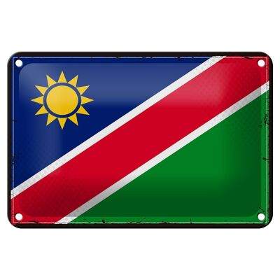 Targa in metallo Bandiera della Namibia 18x12 cm Decorazione con bandiera retrò della Namibia
