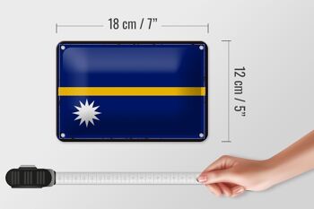 Signe en étain drapeau de Nauru 18x12cm, drapeau rétro de décoration de Nauru 5