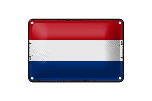 Blechschild Flagge Niederlande 18x12cm Retro Netherlands Dekoration