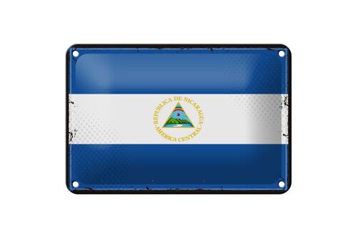 Blechschild Flagge Nicaraguas 18x12cm Retro Flag Nicaragua Dekoration