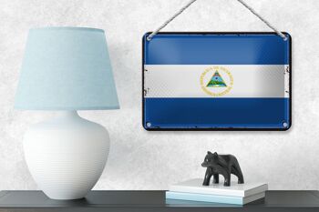 Drapeau du Nicaragua en étain, 18x12cm, drapeau rétro, décoration du Nicaragua 4