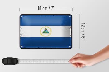 Drapeau du Nicaragua en étain, 18x12cm, drapeau rétro, décoration du Nicaragua 5