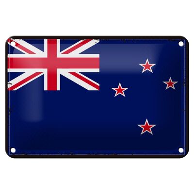 Signe en étain drapeau de la nouvelle-zélande, 18x12cm, décoration rétro de la nouvelle-zélande