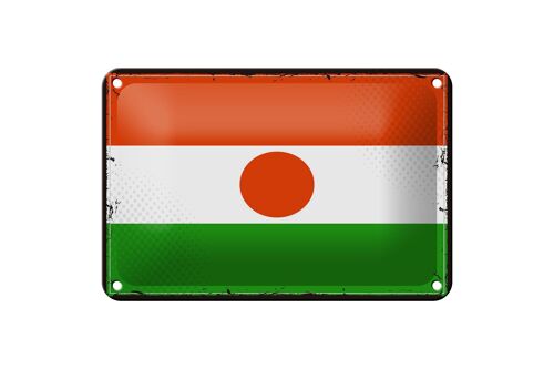 Blechschild Flagge Nigers 18x12cm Retro Flag of Niger Dekoration