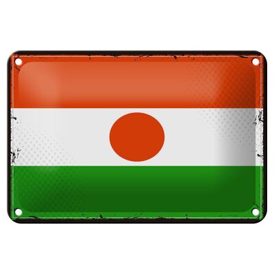 Targa in metallo Bandiera del Niger 18x12 cm Decorazione con bandiera retrò del Niger
