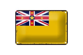 Drapeau en étain de Niue, 18x12cm, drapeau rétro de Niue, décoration 1
