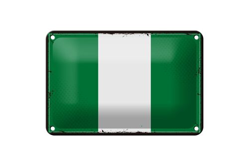 Blechschild Flagge Nigerias 18x12cm Retro Flag of Nigeria Dekoration
