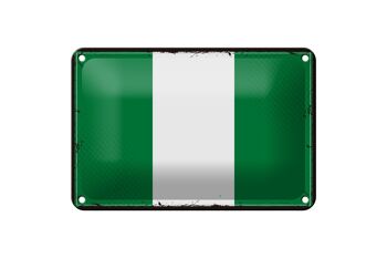 Signe en étain drapeau du Nigeria 18x12cm, drapeau rétro du Nigeria, décoration 1