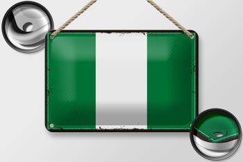 Signe en étain drapeau du Nigeria 18x12cm, drapeau rétro du Nigeria, décoration 2