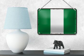 Signe en étain drapeau du Nigeria 18x12cm, drapeau rétro du Nigeria, décoration 4