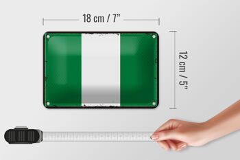 Signe en étain drapeau du Nigeria 18x12cm, drapeau rétro du Nigeria, décoration 5