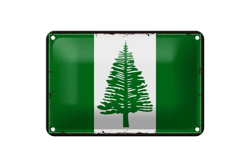 Blechschild Flagge Norfolkinsel 18x12cm Retro Flag Dekoration