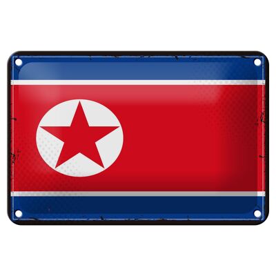 Blechschild Flagge Nordkoreas 18x12cm Retro North Korea Dekoration