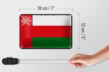Signe en étain drapeau d'oman 18x12cm, drapeau rétro d'oman, décoration 5