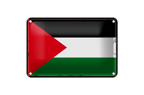 Blechschild Flagge Palästinas 18x12cm Retro Flag Palestine Dekoration