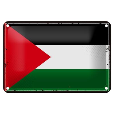 Blechschild Flagge Palästinas 18x12cm Retro Flag Palestine Dekoration