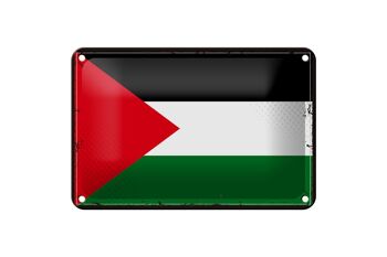 Drapeau de la Palestine en étain, 18x12cm, drapeau rétro, décoration de la Palestine 1