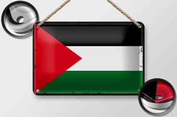 Drapeau de la Palestine en étain, 18x12cm, drapeau rétro, décoration de la Palestine 2