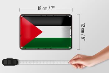 Drapeau de la Palestine en étain, 18x12cm, drapeau rétro, décoration de la Palestine 5