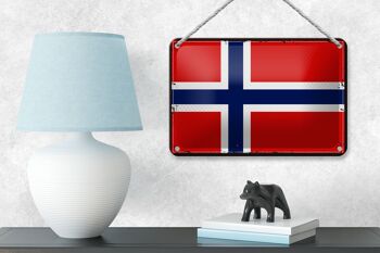 Signe en étain drapeau de la norvège, 18x12cm, drapeau rétro, décoration de la norvège 4